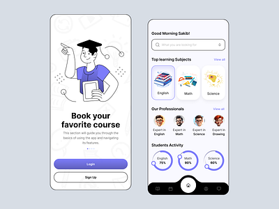Online Learning App application course app e learning edu app ios learning lesson mobile app online courses online education skills ui ux