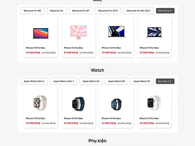 Vườn táo Store figma ui website