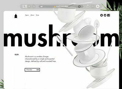 mushroom. spatial ui 3d creativity design graphic design illustration ui vector
