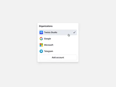 Switch Organization Account dashboard design modal organization sass switch account ui uidesign uidesigner uiux ux