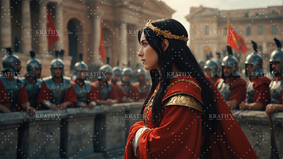 Roman Princess Giving Speech 1 ancient animation anime armour artwork centurion character design design digital art fan art fantasy fantasy art graphic design illustration princess roman soldier warrior