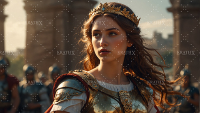 Roman Warrior Princess 2 ancient animation anime armour artwork character design crown design digital art fan art fantasy fantasy art graphic design illustration princess roman royalty warrior