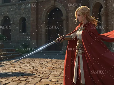 Anime Roman Princess In Red Cloak 3 ancient animation anime armour artwork character design cobblestone design digital art fan art fantasy fantasy art graphic design illustration princess red cloak roman rome sword weapon