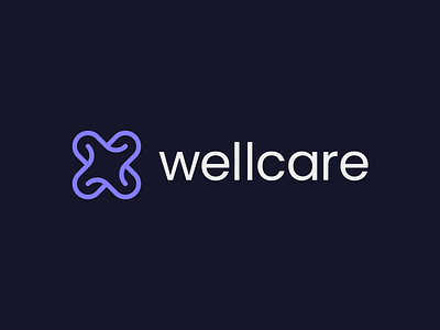 Wellcare logo branding cross health healthcare identity logo logo design logo designer logo mark medical medicine minimal modern pharmacy plus service simple violet well being