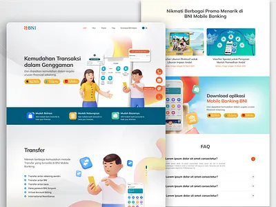 Microsite BNI Mobile Banking bank fintech landing page microsite ui website