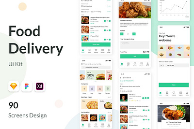 Food Order Delivery Mobile App UI Ki android app app creative food app food delivery food service ios app mobile application modern template ui ux ux design