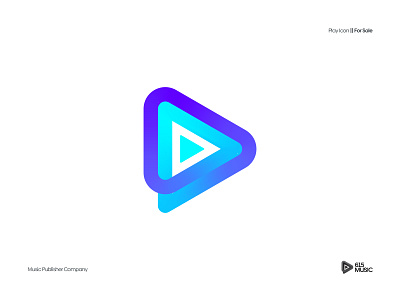 Play icon concept || For Sale app branding button design edit fintech gradients icon logo logo designer logodesign media modern play symbol tech vector video