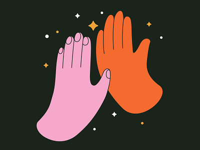 High Five ✨ arm drawing fingers friendship gesture hand hand drawn high five highfive illustration magic sparks