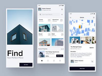Real Estate App booking clean clean ui filter home house house rent app minimalist property real estate agency real estate design rent ui ui design user interface ux