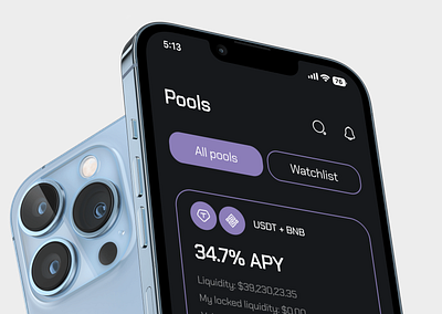 DeFi Liquidity pool Mobile app crypto defi design mobile app ui ux