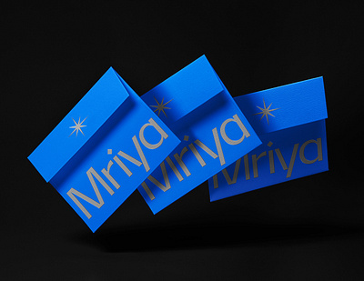 Branding Mriya blue branding card display envelope font graphic design identify layout typeface typigraphy
