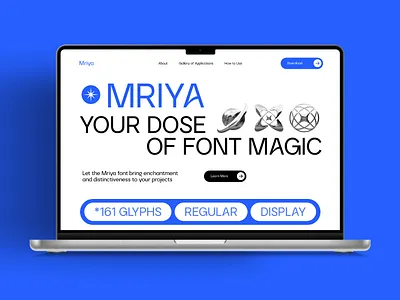 Webdesign font Mriya branding display figma font graphic design landing typeface typography web webdesign website