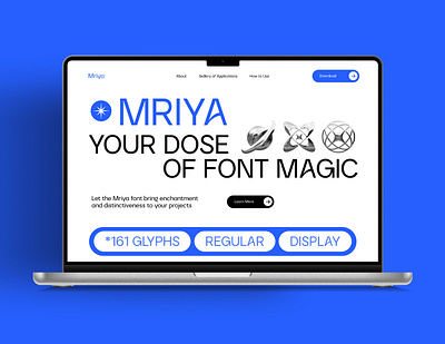 Webdesign font Mriya branding display figma font graphic design landing typeface typography web webdesign website