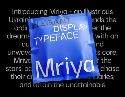 Font Mriya blue branding display font graphic design package set typeface typigraphy web