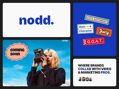 Nodd Branding + Landing Page brand echancements branding color scheme illustration landing page layout design logo design rebranding stickers typeface typography ui design