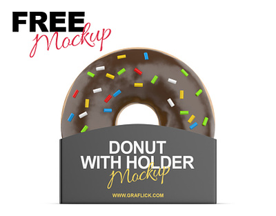FREE DONUT WITH HOLDER MOCKUP donut doughnut free mockup freebies holder streetfood tasty