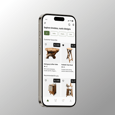UI Redesign: Mobile Furniture Store ui