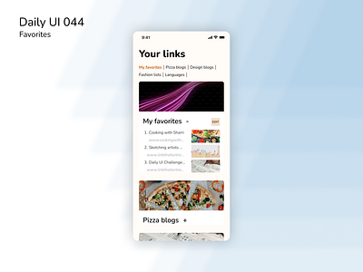 Daily UI 044: Favorites dailyui design favorites figma mobile ui uidesign