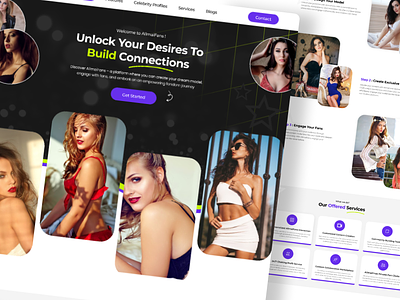Content Creator Web Page - Fans Page - Figma/XD app design clients contact us content creator ecommerce fans web page fashion website figma figma designs hr illustration onlyfans onlyfans web page uxui web inspiration web page website design