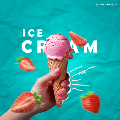 Creative Poster | A Peek into the Making of an Ice Cream creativeposter design graphic design poster