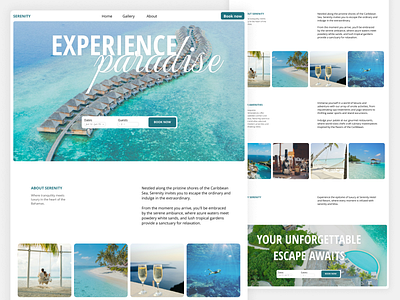 DailyUI #003 - Landing Page beach blue dailyui desktop hotel landing page resort ui web design