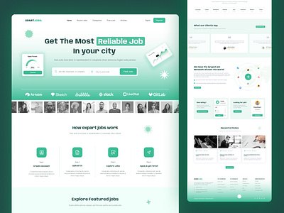 Website template design for job portal or Job Board creative design job board job portal job site ui ui ux user experience design user interface design ux website design