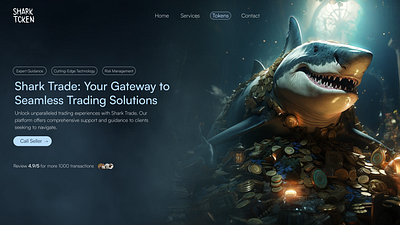 Hero Section Shark Token - UI Design Case Study ai branding design graphic design interface landing page ui