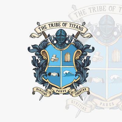 The Tribe Of Titans branding crest design digital illustration drawing graphic design illustration logo logo crest logo vintage vector