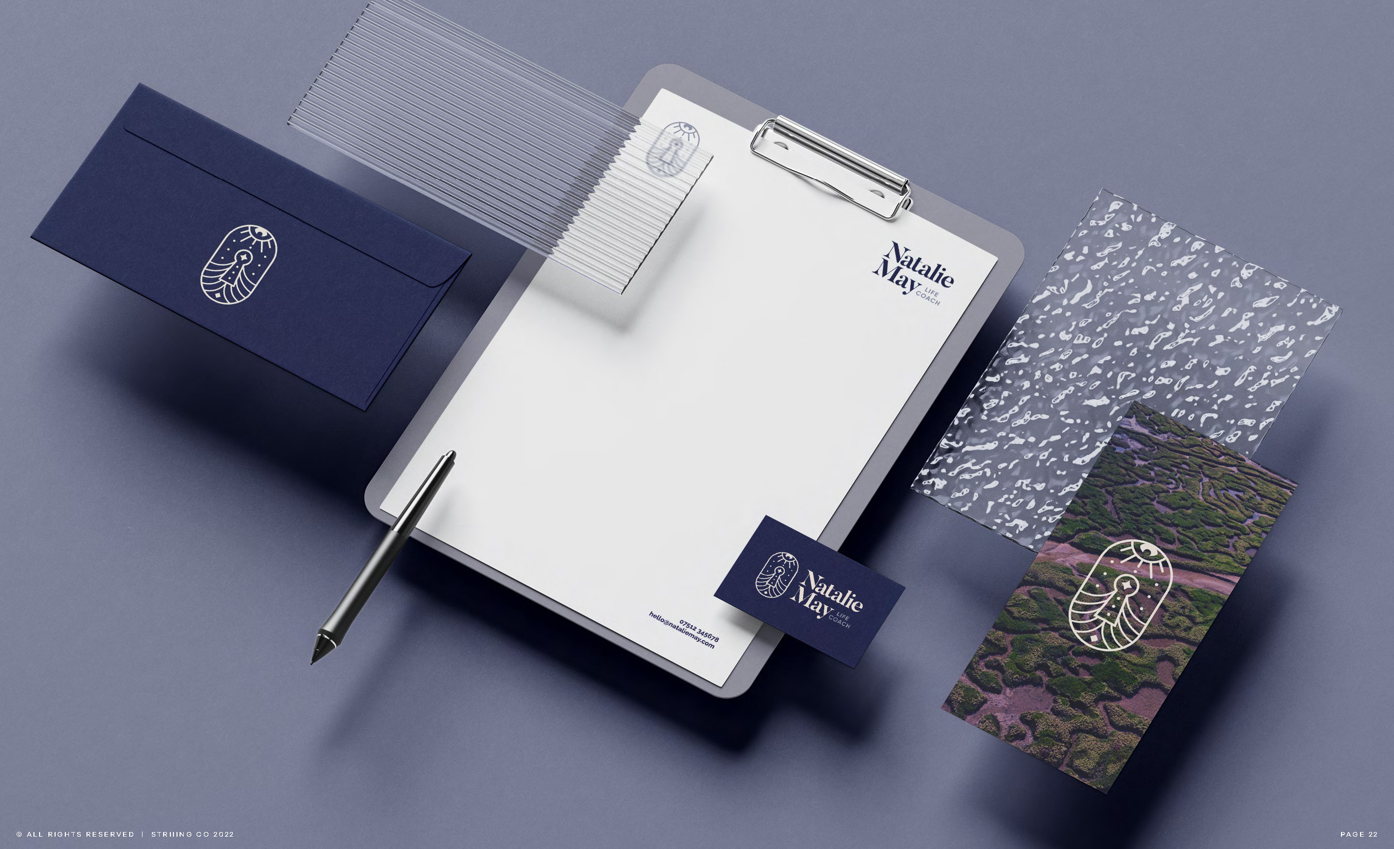 Live like you mean it brand development brand branding business card coaching compliment slip identity letterhead life coach logo design self improvement spiritual stationery