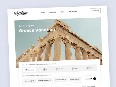 Vacation planning & traveling website airbnb design destination exploration explore greece greek hotels hotems landing page places planning testiomonials travel traveling ui ux vacation web website