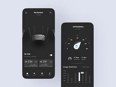 router & network management | Smart home app app chart data usage design internet mobile network router smart home speed ui ui ux ux wifi