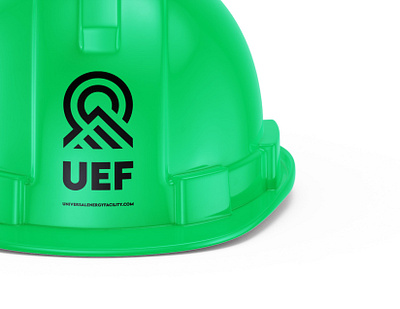 UEF hardhat branding graphic design logo