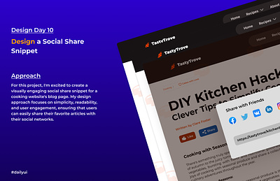 Day 10 - Design a Social Share Snippet 3d animation graphic design ui