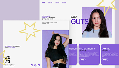 GUTS – Web Design app design graphic design music album olivia rodrigo ui web design