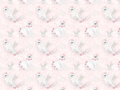 Osprey relaxation Seamless fabric patterndesign cute animal design dla dzieci fabric flowers illustration for children ilustration musterdesign pattern design photoshop drawing raster surface pattern textilie