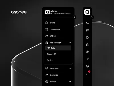 Main navigation 🔥 arianee blockchain collapsed component design system expanded kit nav navigation nft saas sidebar ui ui kit ux