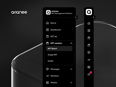 Main navigation 🔥 arianee blockchain collapsed component design system expanded kit nav navigation nft saas sidebar ui ui kit ux