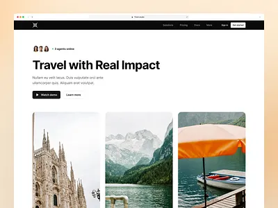 Travel landing page | Design tool for Figma branding buy clean design design system figma header hero kit landing page nature simple stock template theme tools travel ui ui kit web