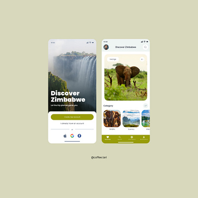 Discover Zimbabwe app booking mobile travel ui ux