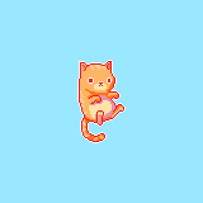 Cat - a study in all the vivid colours 16 bit 8 bit 80s animal cat character art character design colorful cute game art kitty orange pixel pixel art pixelart retro video game