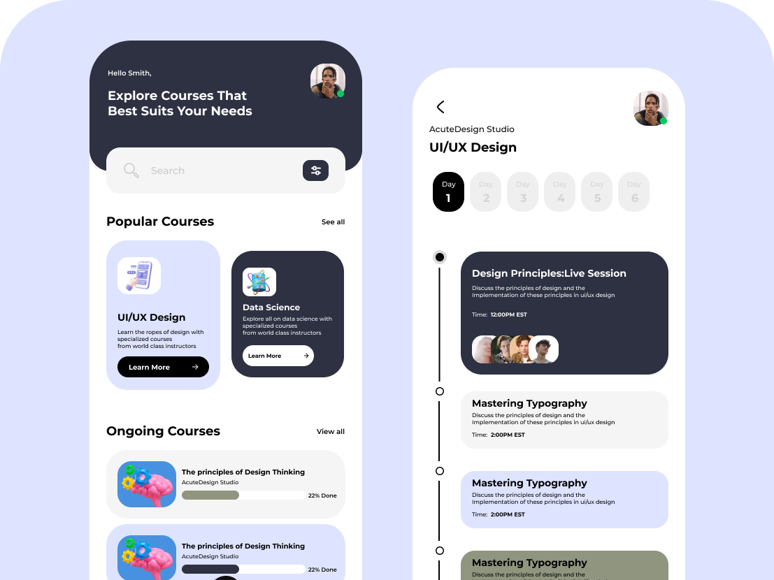 Online learning App by Deborah Ibrahim on Dribbble