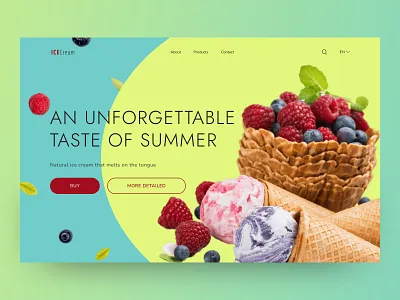 ICECream design concept [04] beautiful background concept design design concept ice cream ui ux web design