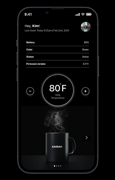 Coffee Settings App app design ux