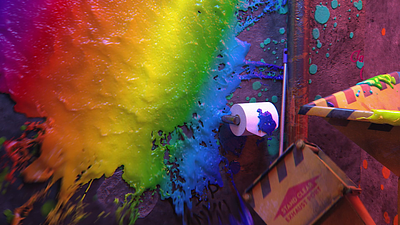The Bathroom 3d after effects animation bathroom c4d cgi character animation cinema 4d goo goop liquid maya mood lighting rainbow redshift simulation tiktok vfx