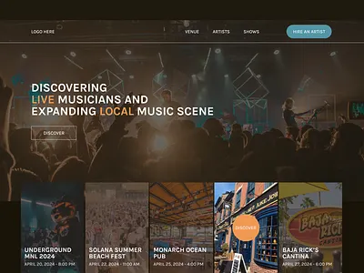 Event Booking Website booking event booking event website music ui design web design website