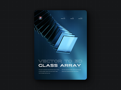 Glass array 3d color design icon illustration ui