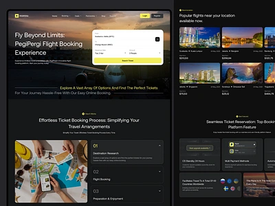PegiPergi - Flight Booking Website Landing Page book booking clean design flight flight booking flight booking website landing page plane ticket ticket booking ui uiux ux web design website