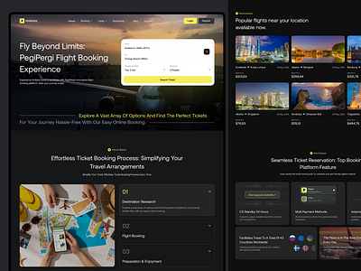 PegiPergi - Flight Booking Website Landing Page book booking clean design flight flight booking flight booking website landing page plane ticket ticket booking ui uiux ux web design website