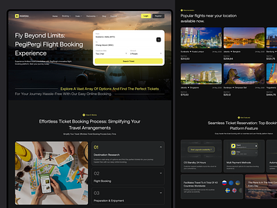 PegiPergi - Flight Booking Website Landing Page book booking clean design flight flight booking flight booking website landing page plane ticket ticket booking ui uiux ux web design website