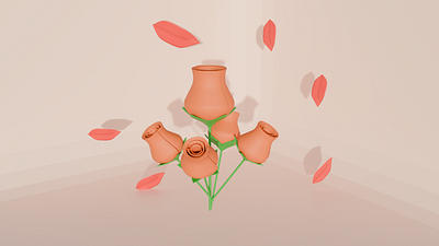 Low Poly 3D Model 35: Roses 3d animation app branding design graphic design illustration logo motion graphics typography ui ux vector